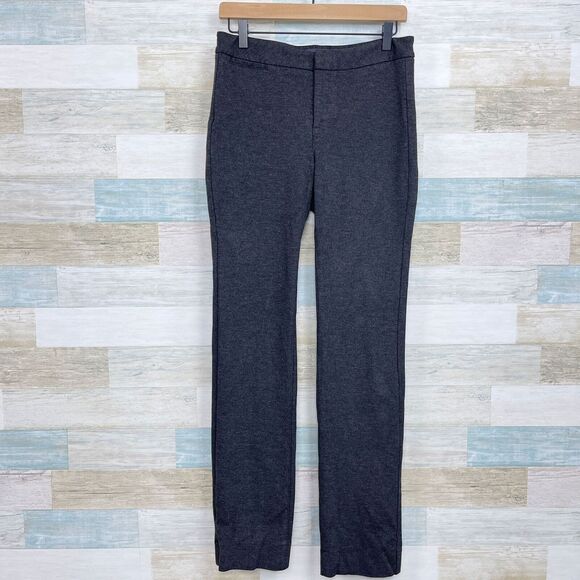NYDJ Stretch Ponte Straight Leg Pants Gray Mid Rise Career Office Womens 4 29x32 - Picture 1 of 8